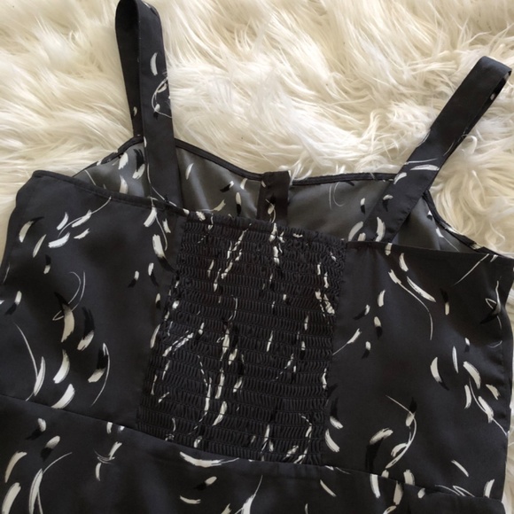 Saltwater Luxe Silky Dress S Darkest Grey with Feather Pattern - Picture 11 of 16